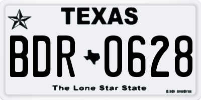 TX license plate BDR0628