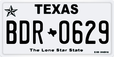 TX license plate BDR0629