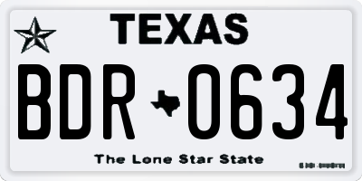 TX license plate BDR0634