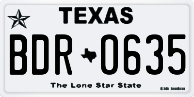 TX license plate BDR0635