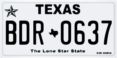 TX license plate BDR0637