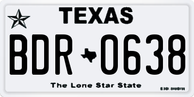 TX license plate BDR0638