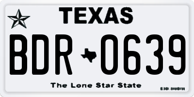 TX license plate BDR0639