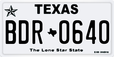 TX license plate BDR0640