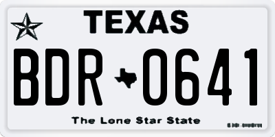 TX license plate BDR0641