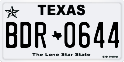 TX license plate BDR0644