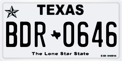 TX license plate BDR0646