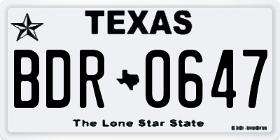 TX license plate BDR0647