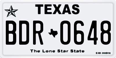 TX license plate BDR0648