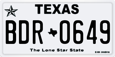 TX license plate BDR0649