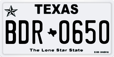 TX license plate BDR0650