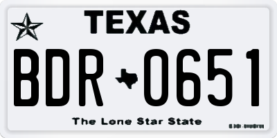 TX license plate BDR0651