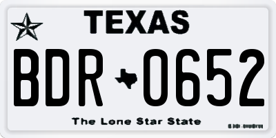 TX license plate BDR0652