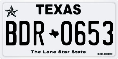 TX license plate BDR0653