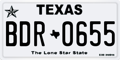 TX license plate BDR0655