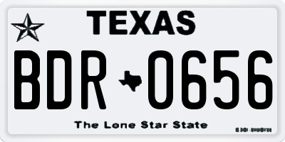 TX license plate BDR0656