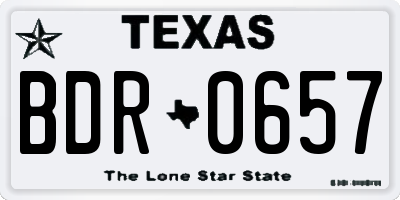 TX license plate BDR0657