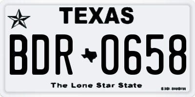 TX license plate BDR0658