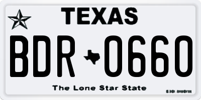TX license plate BDR0660