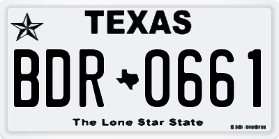 TX license plate BDR0661