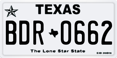 TX license plate BDR0662