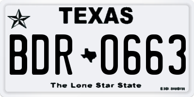 TX license plate BDR0663