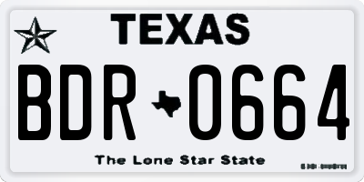 TX license plate BDR0664