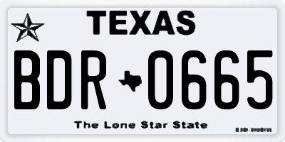 TX license plate BDR0665