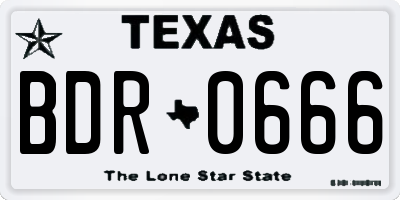 TX license plate BDR0666