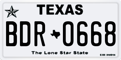TX license plate BDR0668