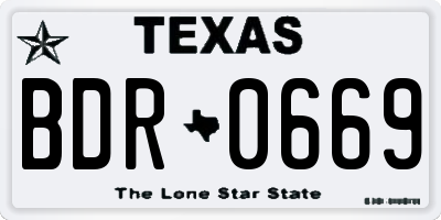 TX license plate BDR0669
