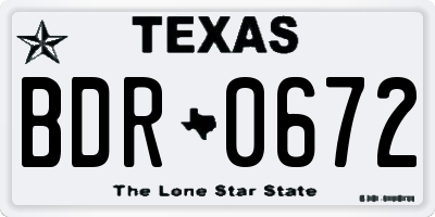 TX license plate BDR0672