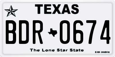 TX license plate BDR0674