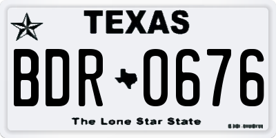 TX license plate BDR0676