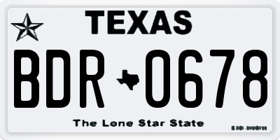 TX license plate BDR0678