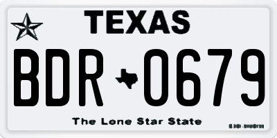 TX license plate BDR0679