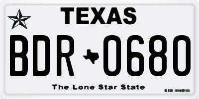 TX license plate BDR0680