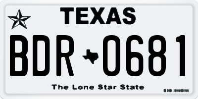 TX license plate BDR0681