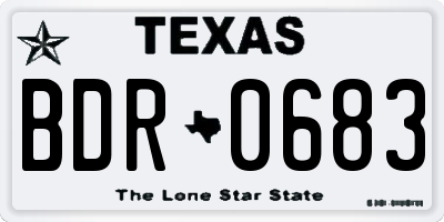 TX license plate BDR0683