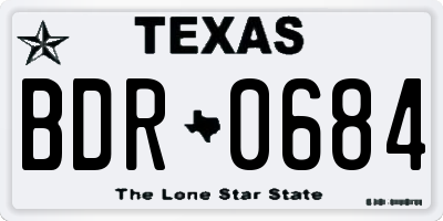 TX license plate BDR0684