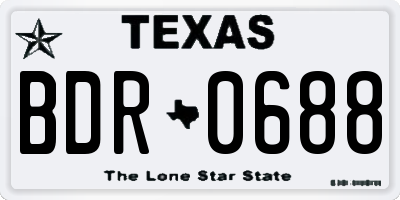 TX license plate BDR0688