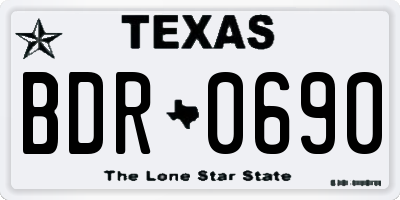 TX license plate BDR0690