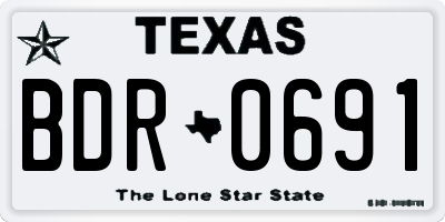 TX license plate BDR0691