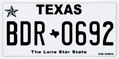 TX license plate BDR0692
