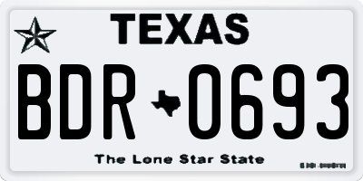 TX license plate BDR0693