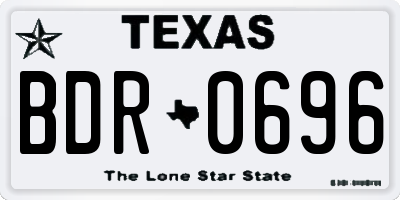 TX license plate BDR0696