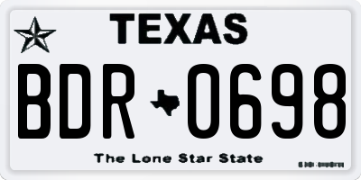 TX license plate BDR0698