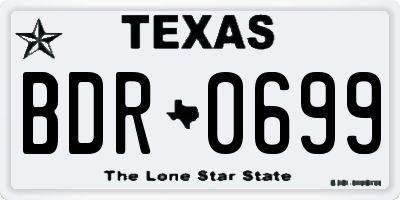TX license plate BDR0699