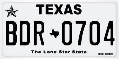 TX license plate BDR0704