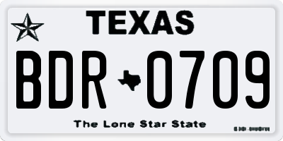 TX license plate BDR0709